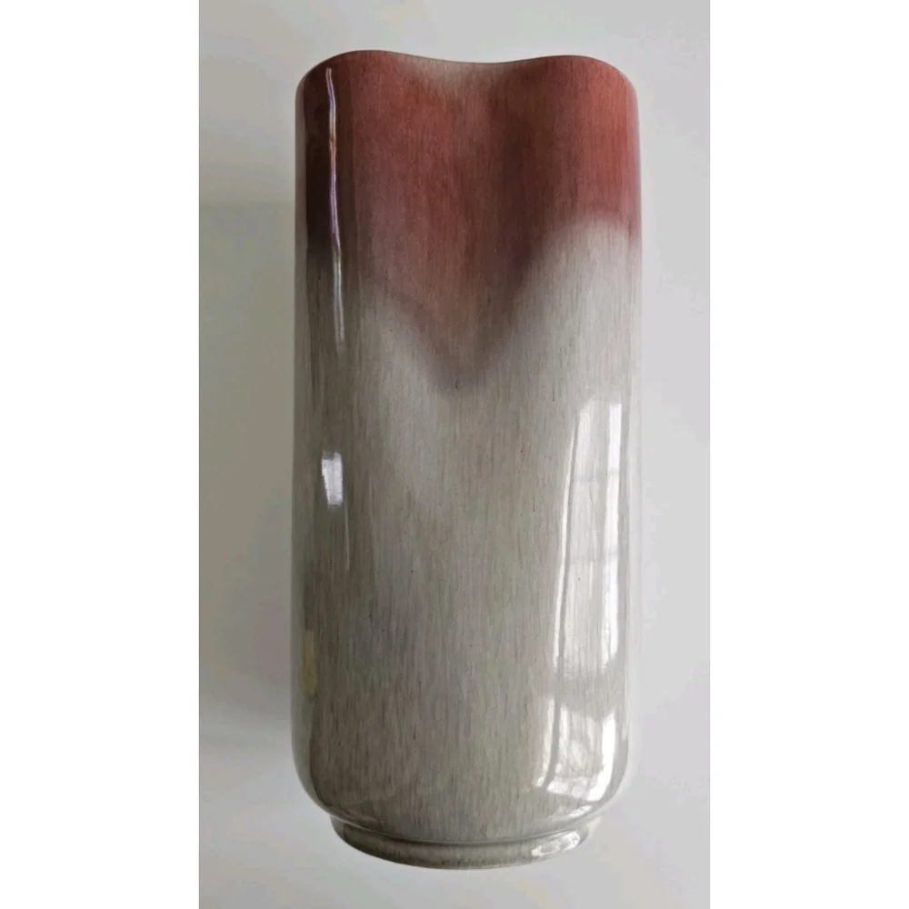 West Coast Pottery Vase #852 | Tall Ombre Drip Glaze | Mid-Century Modern